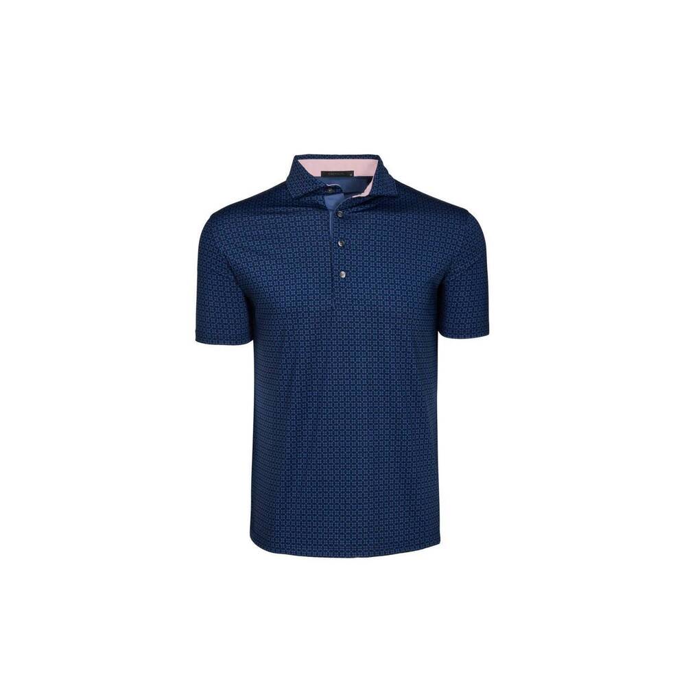 NEW GREYSON CLOTHIERS men's ghost thistle short sleeve polo in maltese blue